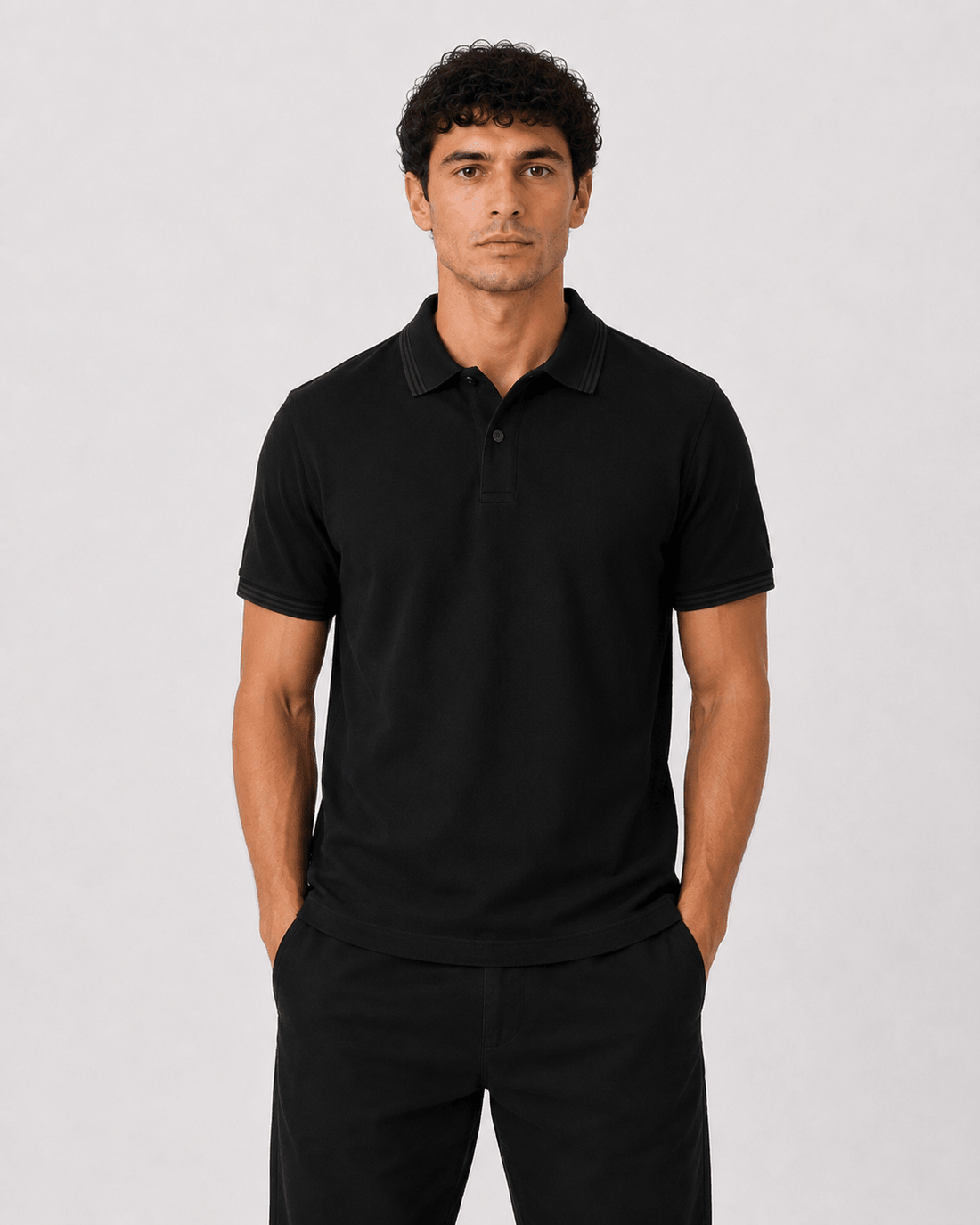 Pique Polo Shirt - Black 