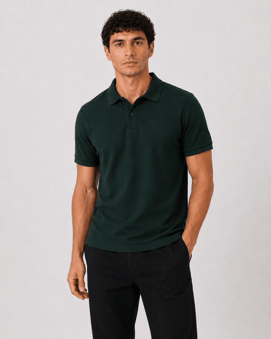 Pique Polo Shirt - Bottle Green 