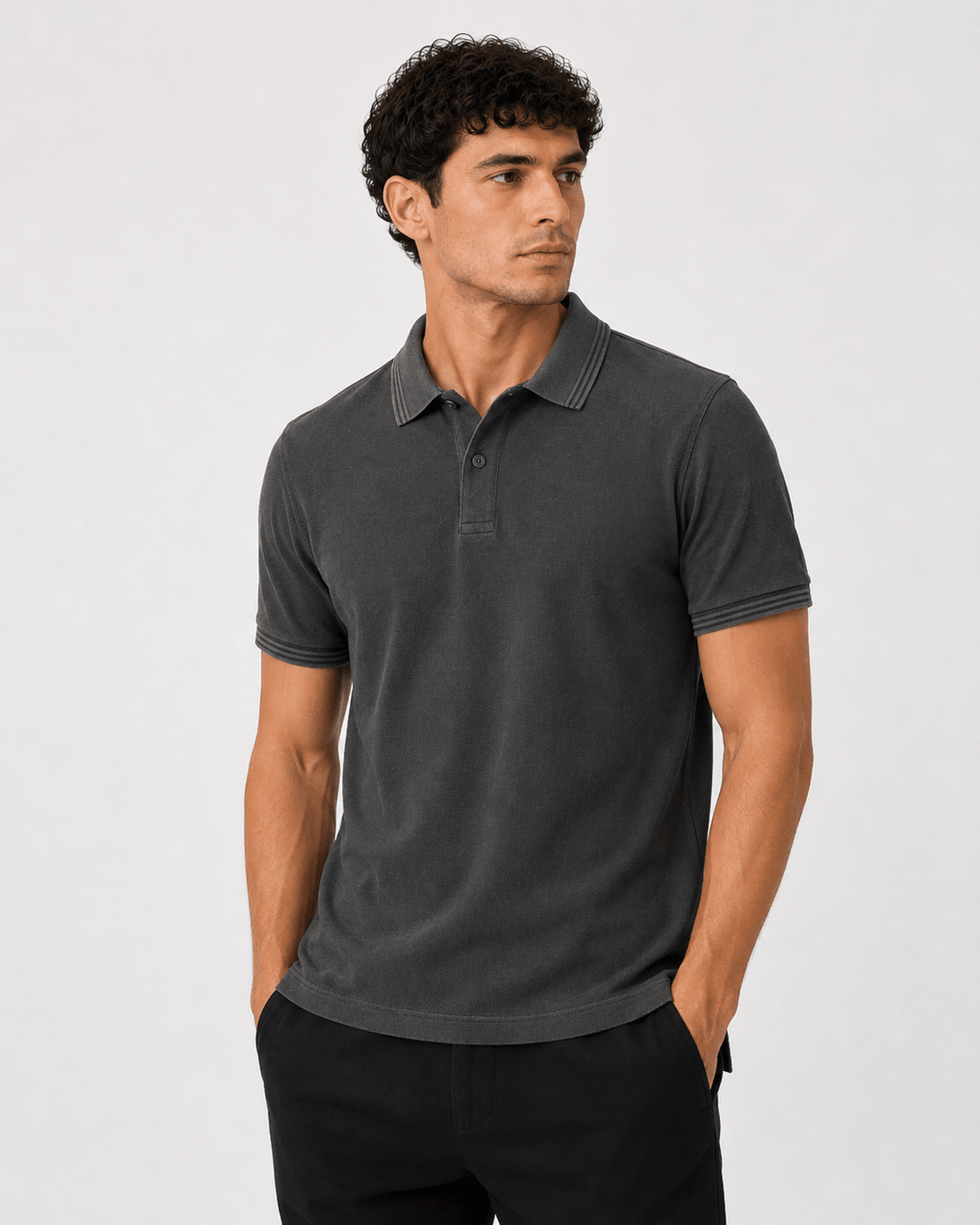 Pique Polo Shirt - Charcoal Grey 